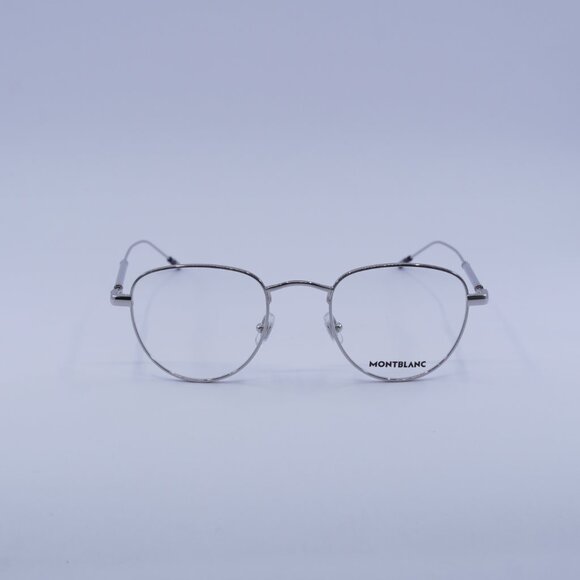 Montblanc MB0111O 001 Eyeglasses Silver 49mm Geometric Frame - Picture 3 of 11